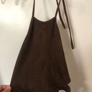 Faux suede crop top